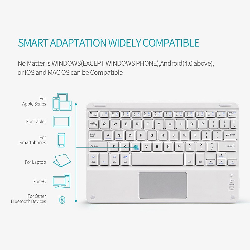 Bàn Phím Không Dây Có Cảm Ứng Cho Ios Windows Android (7 Inch) | WebRaoVat - webraovat.net.vn