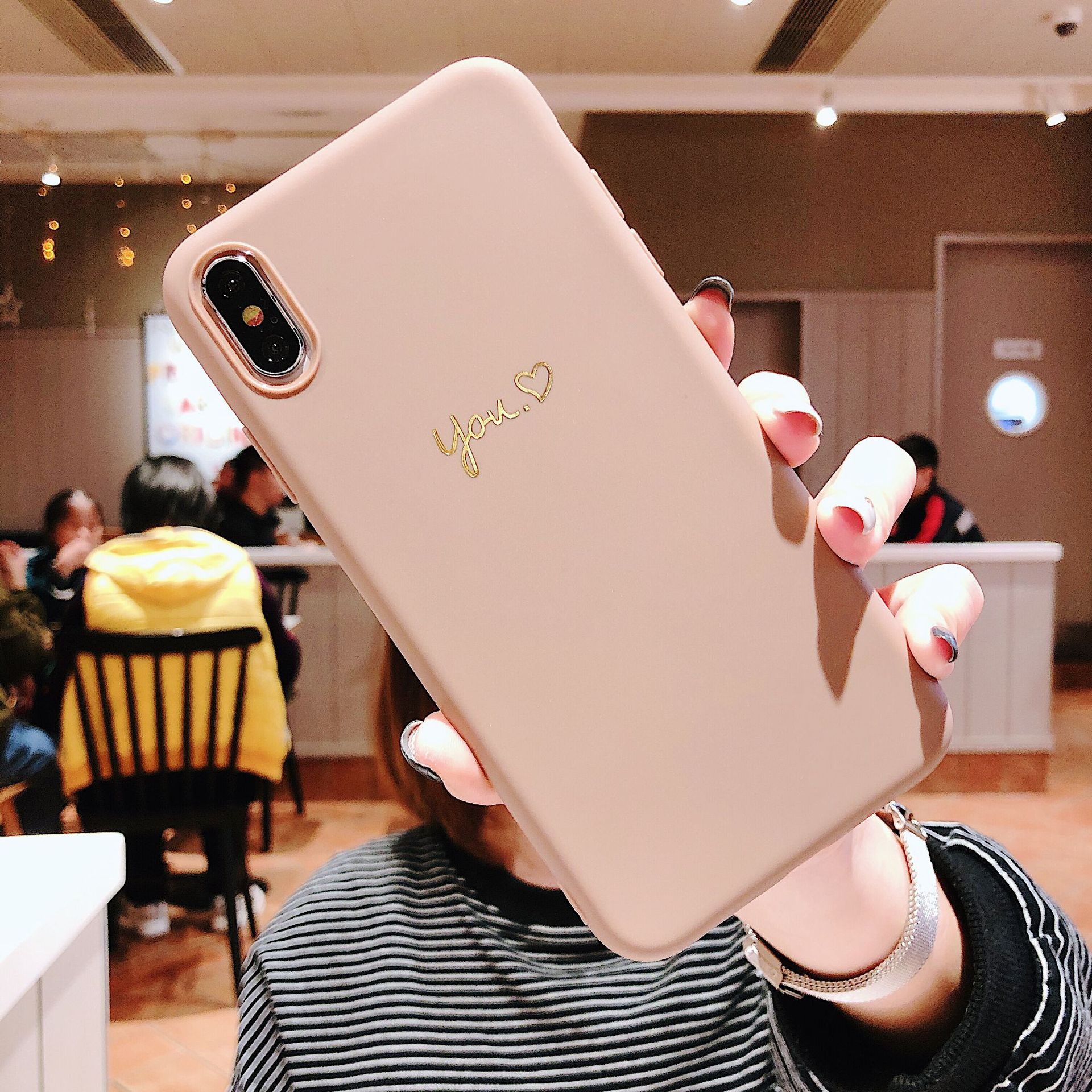 Ốp điện thoại TPU dẻo in You and Me mạ đồng chống trầy sốc cho IPhone 11 Pro XR/XS/X 7 8 Plus