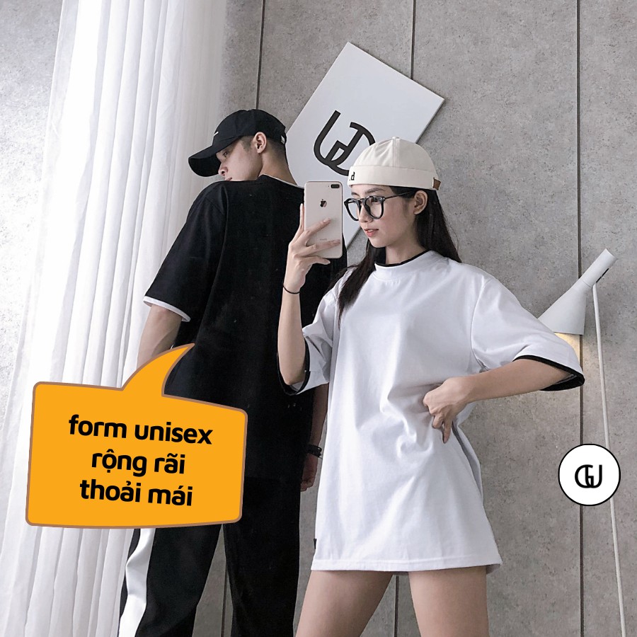 Áo Thun Tay Lỡ Layer Form Rộng Unisex Nam Nữ Vải CVC Mềm Mịn Co Giãn Thoáng Mát GUF | BigBuy360 - bigbuy360.vn