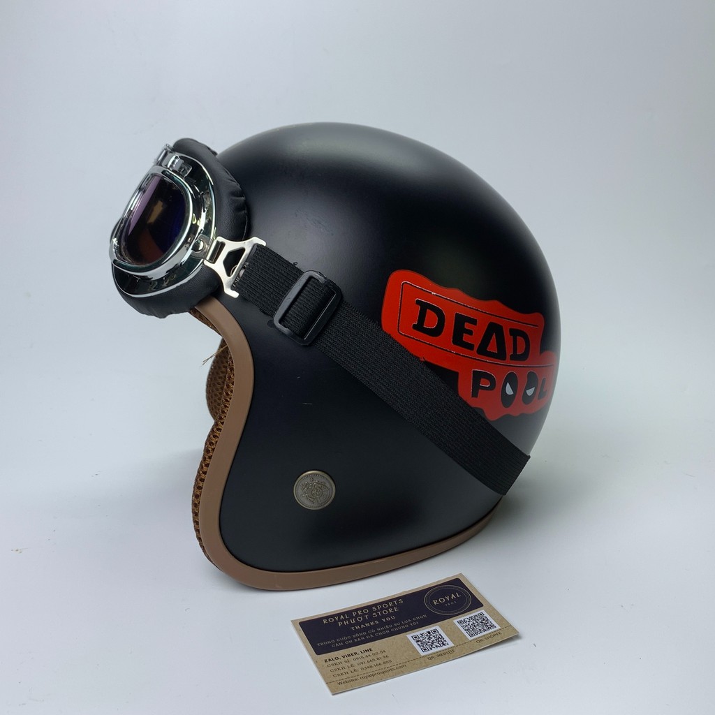 Bán sỉ - Mũ Bảo Hiểm 3/4 DEAL POOL Viền Nâu Cao Cấp - Nón bảo hiểm xe máy, xe motor, phượt, du lịch.