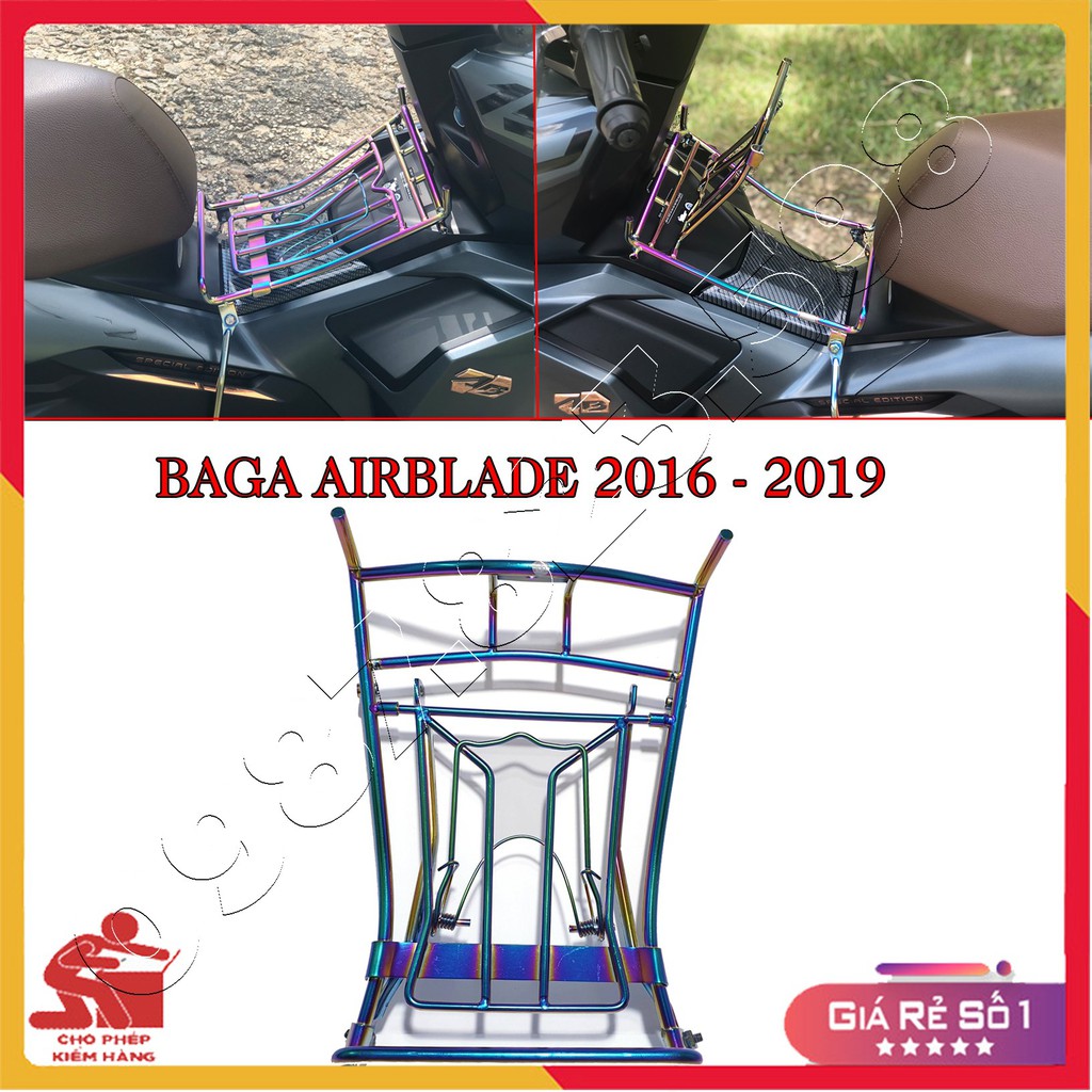 Gác Baga Xe Airblade Đời 2016, 2017, 2018, 2019 Xi Titan 7 Màu Dầy 10 Ly