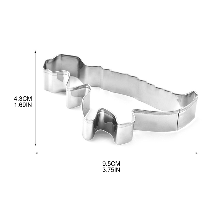 Bộ 4 Khuôn Cắt Bánh Hình Khủng Long Bằng Thép Không Gỉ