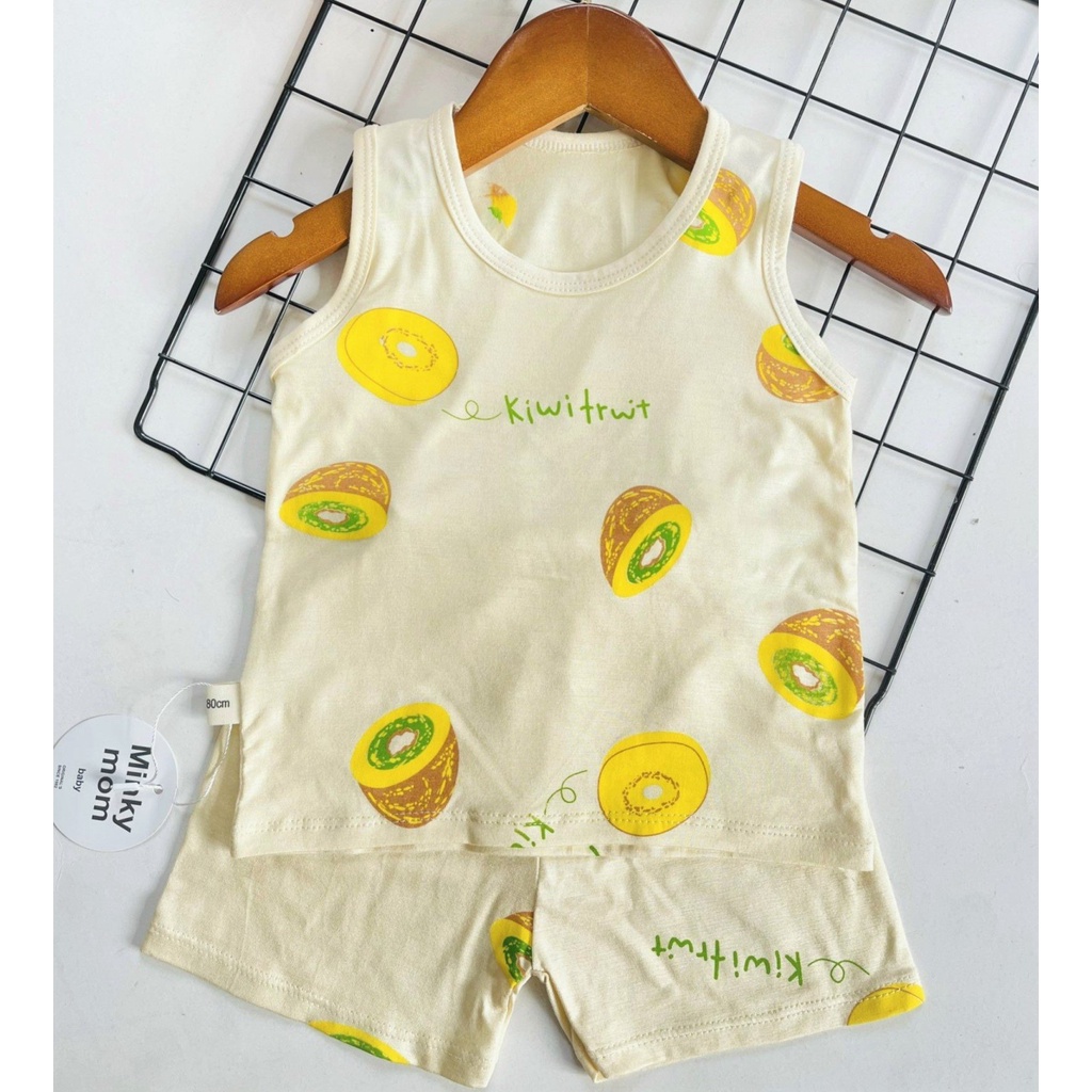 Bộ minky thun lạnh sát nách Quả Bơ cho bé