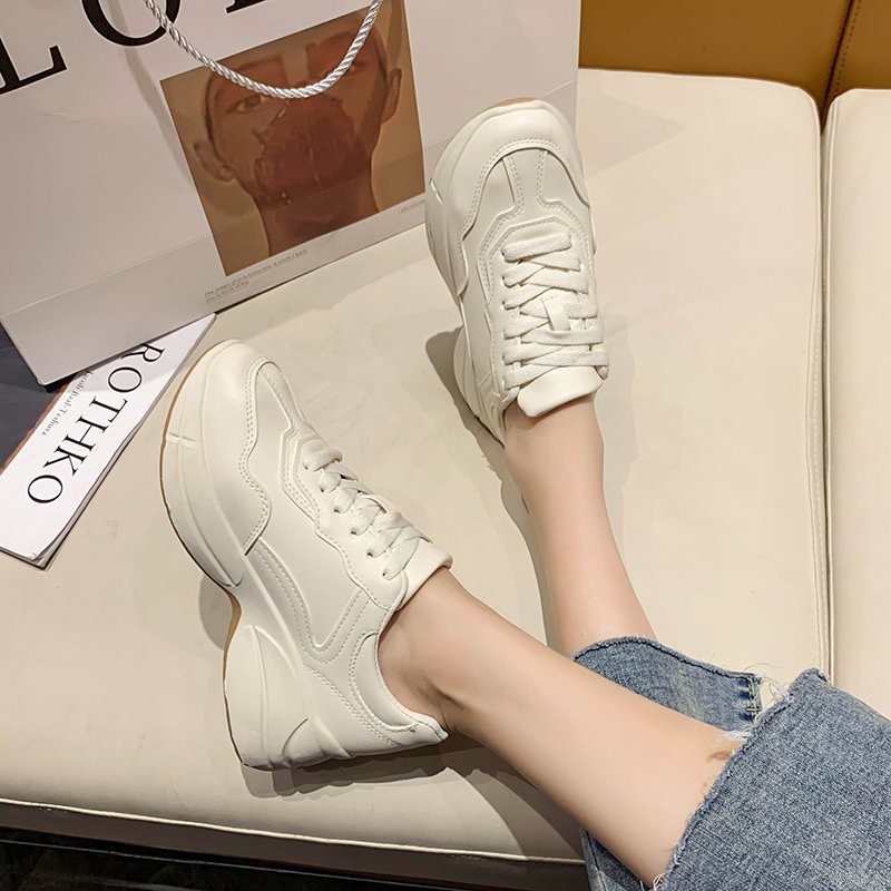 Giày thể thao nữ trắng giá rẻ ulzzang độn đế thời trang Hàn Quốc đẹp Mizi TT10