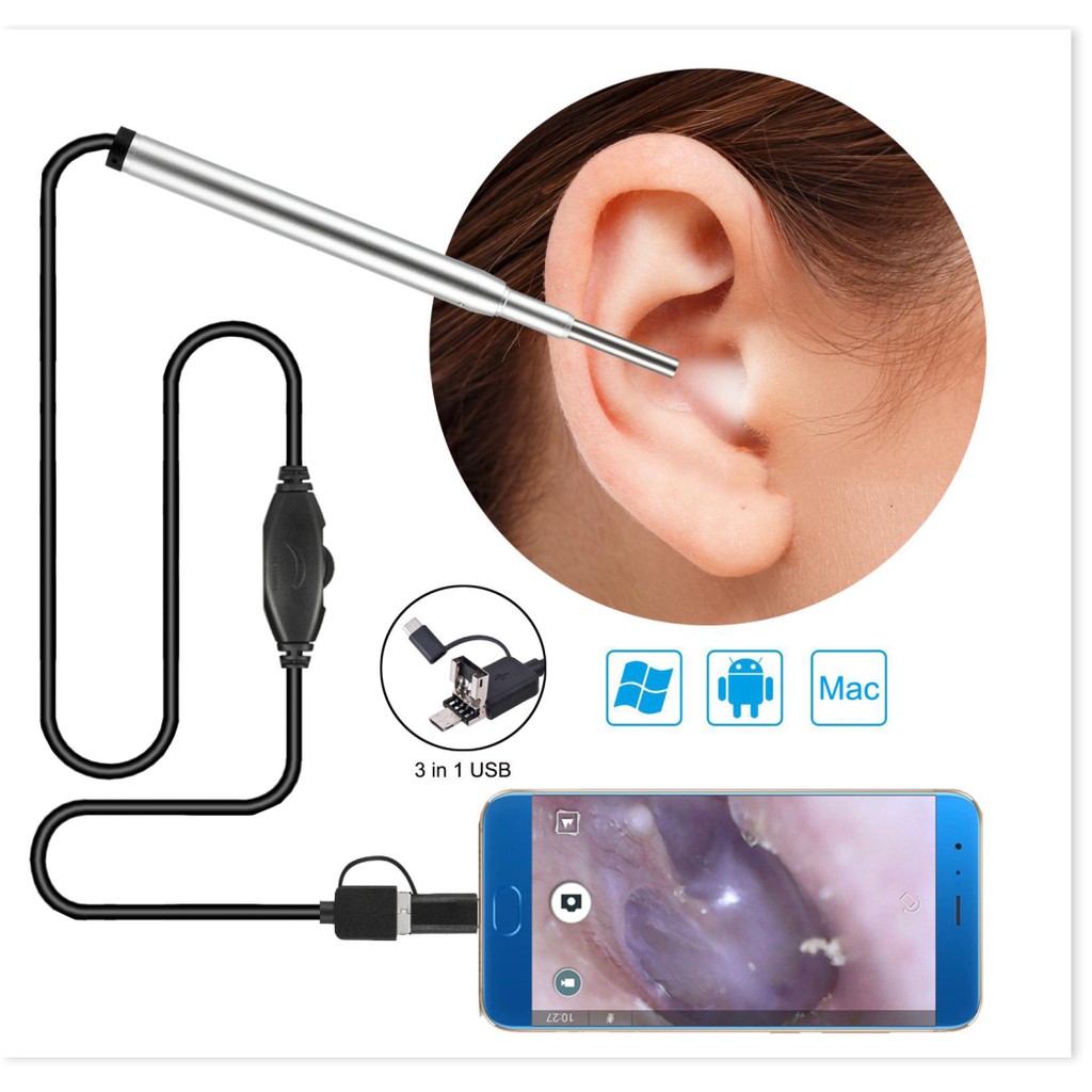 Camera nội soi y tế nội soi tai, mũi, họng lấy ráy tai KAW HD Visual Earwas Clean Tool - Giá tốt chỉ hôm nay