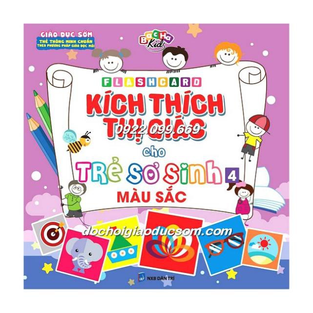 Thẻ kích thích thị giác MẦU SẮC cho bé - bộ 60 thẻ mỏng DÁN TƯỜNG