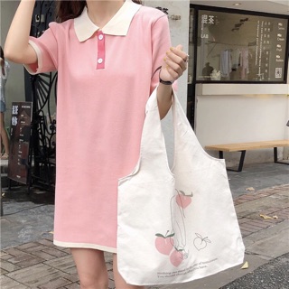 Túi vải tote quả đào