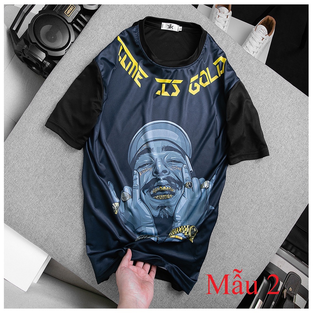 Áo thun nam ngắn tay,áo phông nam cổ tròn vải cotton in 3D cá tính DAJITO