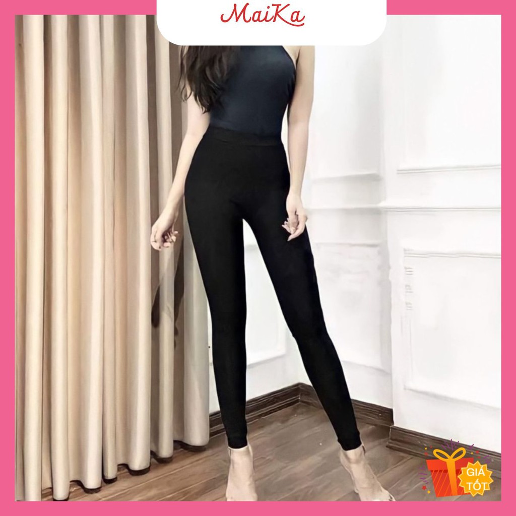 Quần legging nữ dáng dài cạp cao chống xoắn, phụ kiện thời trang nữ MAIKA