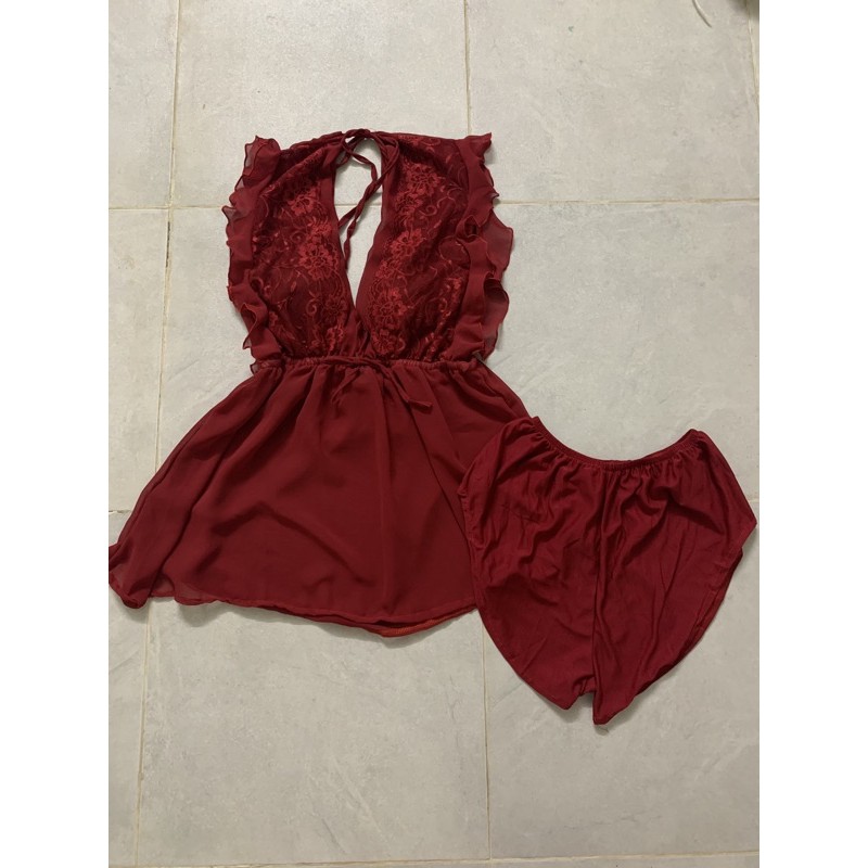 Váy ngủ sexy - Váy ngủ sexy nữ kèm quần voan tơ freesize dưới 60kg | BigBuy360 - bigbuy360.vn