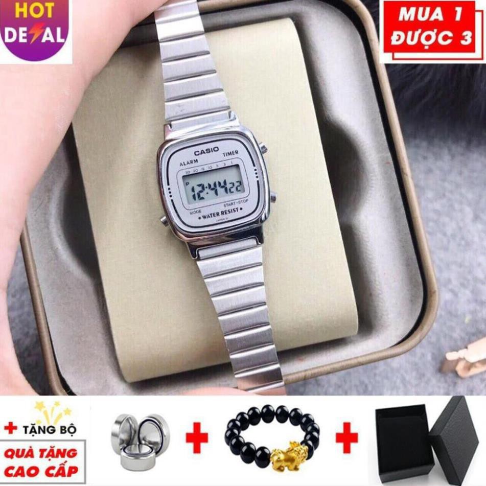 Sản phẩm chất lượng, đồng hồ nữ Casio La 670 , máy Nhật chính hãng, điện tử chống nước dây thép không gỉ