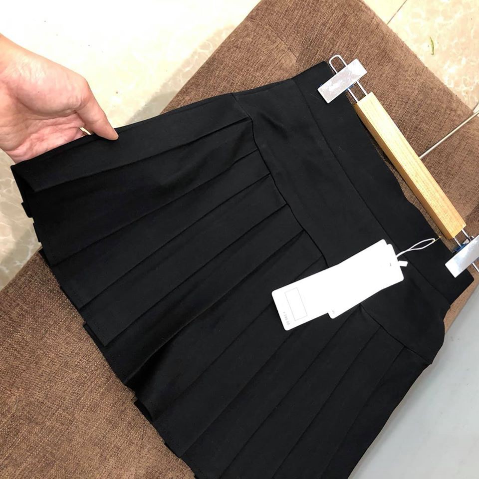 Chân váy ngắn xếp ly cạp cao, có lớp quần trong, chất umi cực đẹp | BigBuy360 - bigbuy360.vn