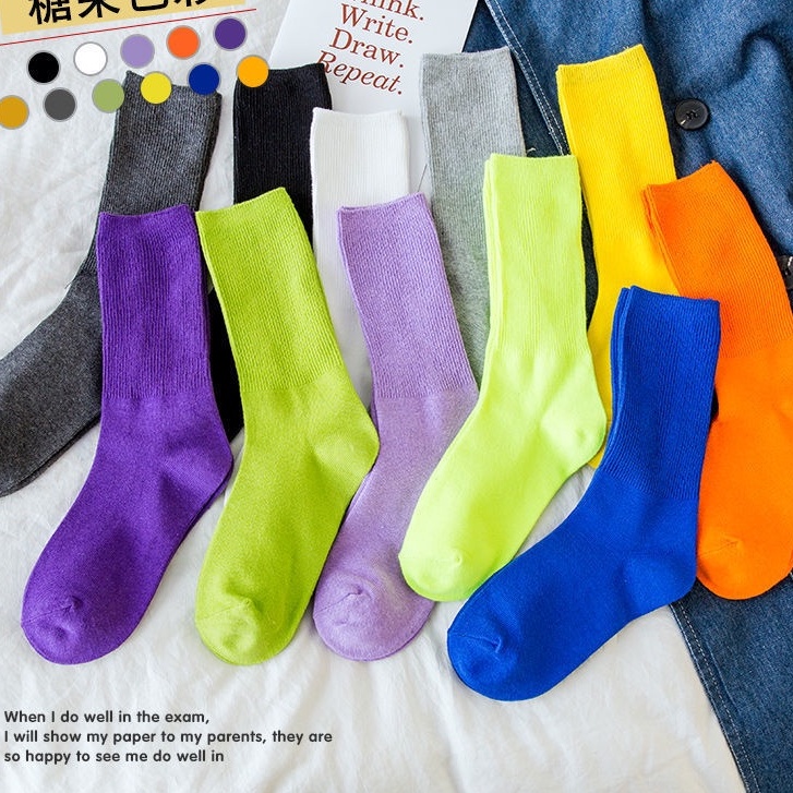 Tất Vớ Ống Cao Cổ Nhiều Màu Unisex Thấm Hút Mồ Hôi