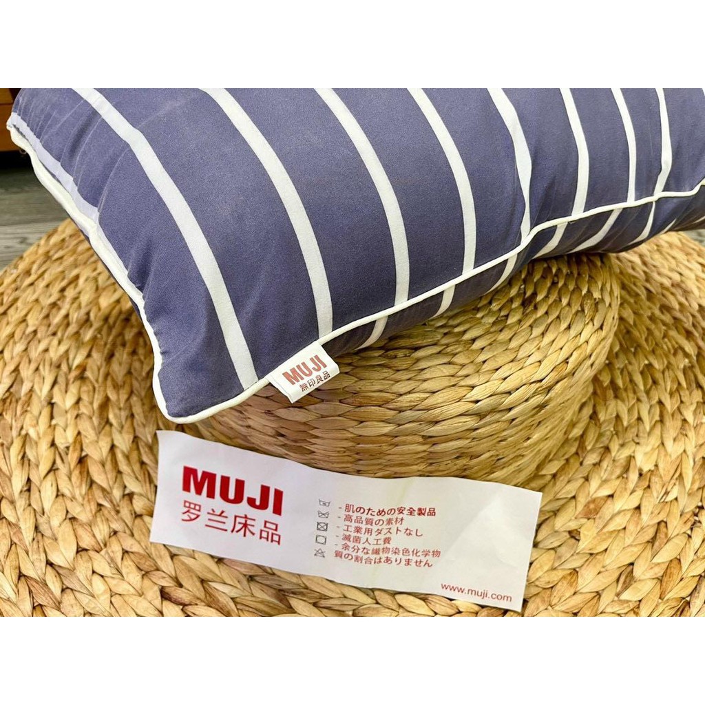 [BÁN LỖ XIN 5 SAO] Gối MUJI nhập Nhật cao cấp có khóa kéo - Cotton 100% - 50x70cm - 1,8kg/cặp