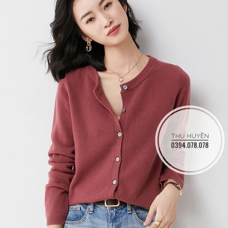 ÁO CARDIGAN LEN DỆT KIM CỔ TRÒN PHONG CÁCH HÀN QUỐC MẪU MỚI 2021 | BigBuy360 - bigbuy360.vn