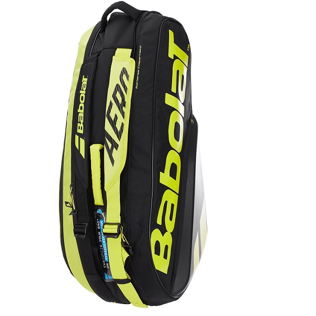 Túi đựng vợt tennis Babolat Pure Aero 6 Pack Bag Black/Yellow mẫu mới