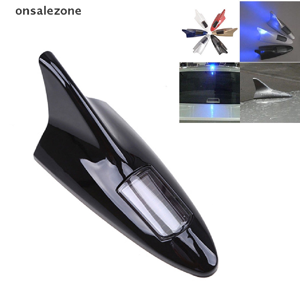 Ăng Ten Vây Cá Mập Có Đèn LED 8 Bóng Cảnh Báo Dùng Năng Lượng Mặt Trời Gắn Đuôi Xe Hơi