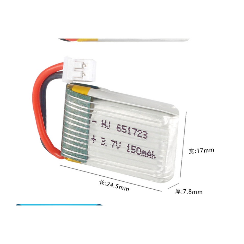 Pin sạc Lithium LiPo 3.7v 150mah PH2.0 đầu to Máy bay điều khiển Flycam xả 20c Hàng Mới 100%