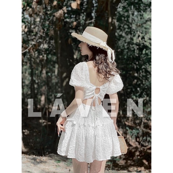 Đầm xốp tay phồng