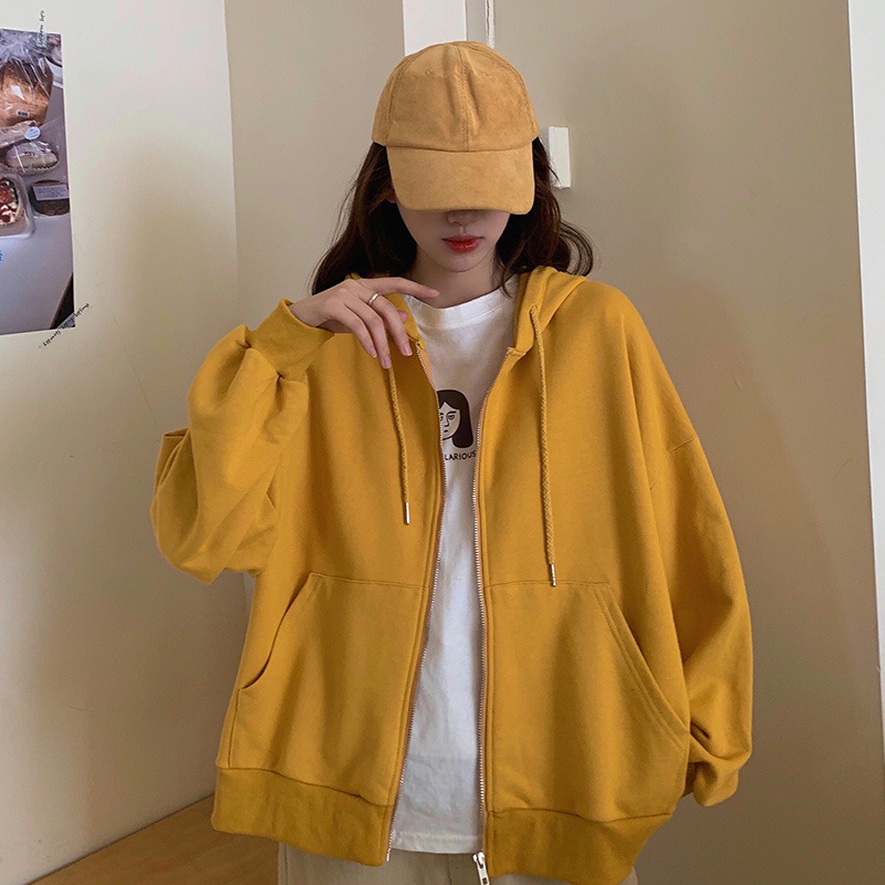 Áo khoác thể thao SUXI tay dài màu sắc đơn giản thời trang cho nữ