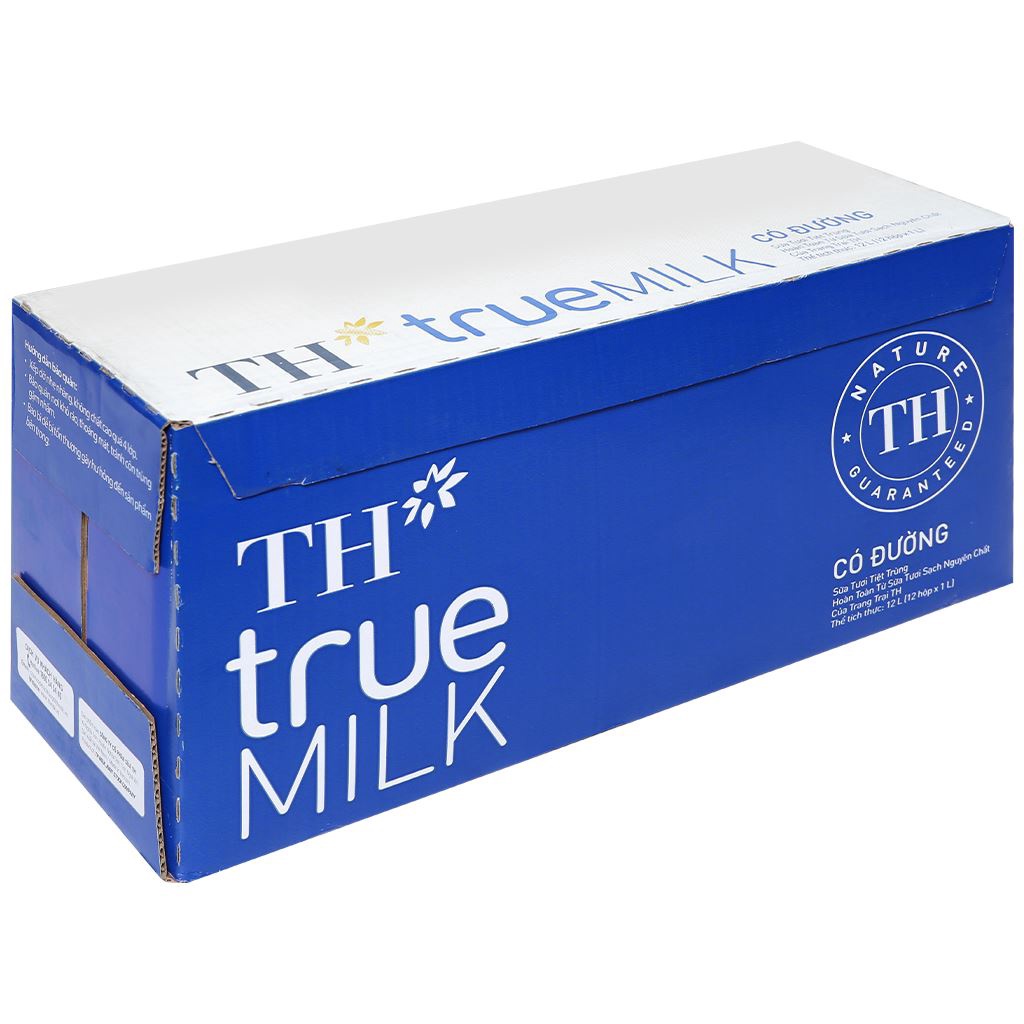 Thùng Sữa Tươi Tiệt Trùng TH True Milk - Hộp 1 lít