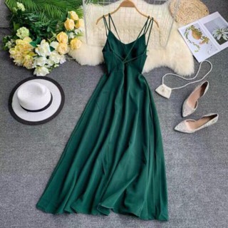 [ẢNH THẬT] Váy maxi hở lưng đan dây lưng màu trắng, xanh, đỏ, cam, vàng, đen mang đi du lịch đi biển Đẹp ! *