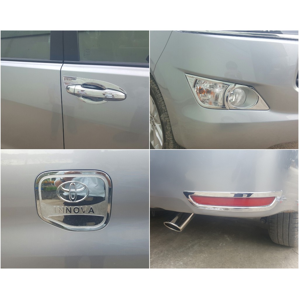 Ốp trang trí tay hõm Innova 2016-2023 mạ Crom, Đen nhám, Carbon