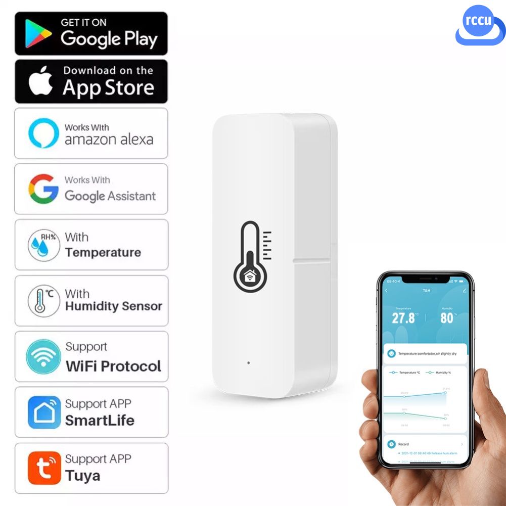 R Wifi tuya thông minh nhiệt độ và độ ẩm cảm biến với buzzer báo động 『 rccu ID 』