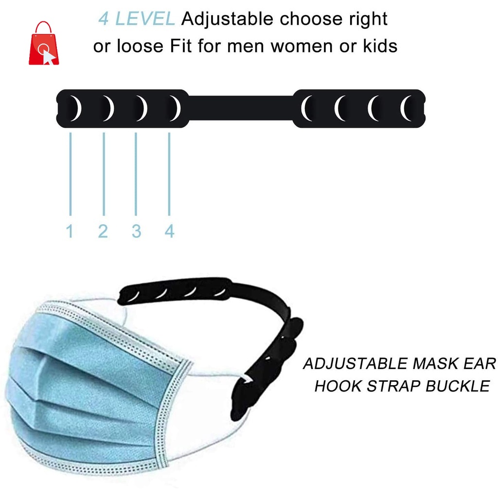 (Hàng Mới Về) Set 5 Dây Đeo Khẩu Trang Chống Khói Chống Trượt Kèm Móc Nối Dài Tiện Dụng