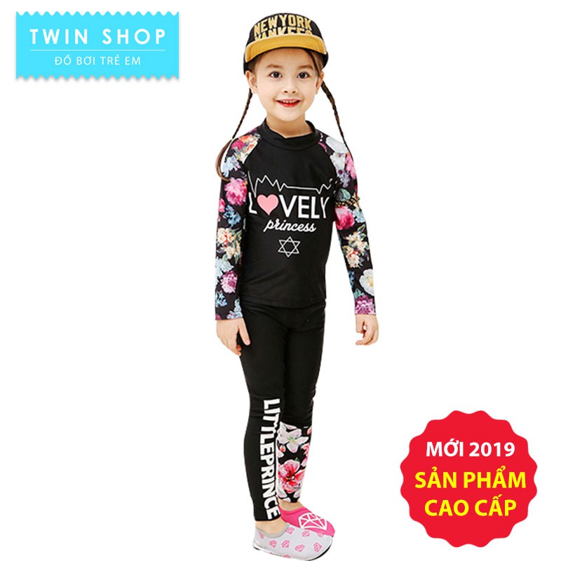 Đồ Bơi Bé Gái Dài Tay, Áo Bơi Đầm Bơi Bé Gái Twin Cao Cấp Phong Cách Hàn Quốc Litte Prince - TWGBP04