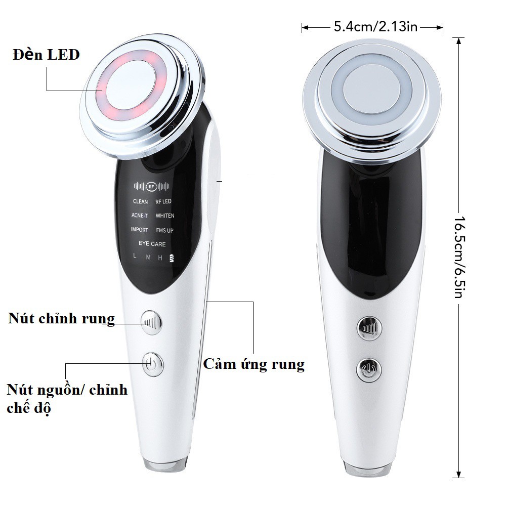 Máy massage mặt cầm tay ion 3 ánh sáng có đế- Kiểu Máy mát xa mặt mini có thể di tinh chất mẫu mới 2021