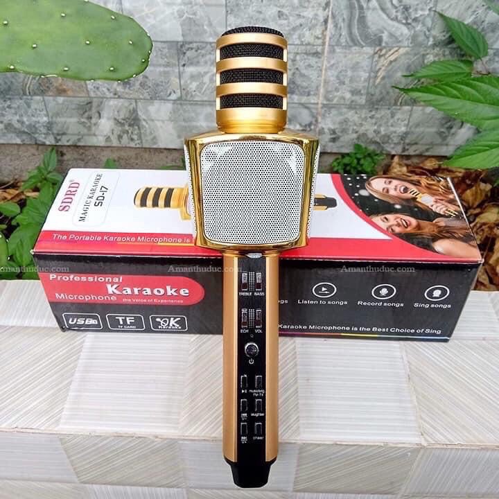 ⚡Hàng Loại 1⚡ MICRO Không Dây Cầm Tay SD17 - Mic hát karaoke bluetooth âm thanh chuẩn [ BH 12 tháng 1 đổi 1 ]