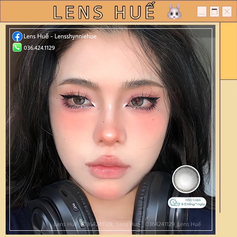 ✨ Kính áp tròng - lens màu GRAY hạn sử dụng 12 tháng - Lens Huế 🐰
