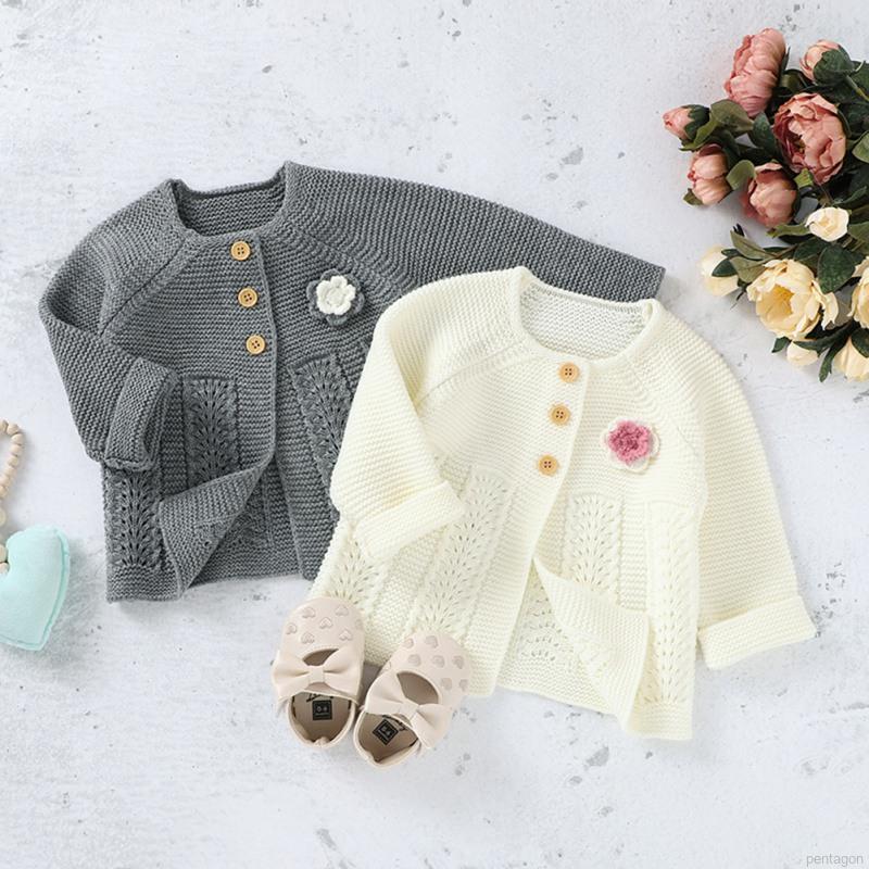 Áo Khoác Cardigan Hoạ Tiết Hoa Cho Bé Gái