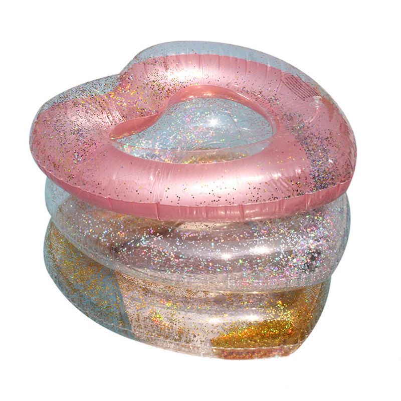 Phao Bơi Bơm Hơi Hình Trái Tim Lấp Lánh Cho Người Lớn