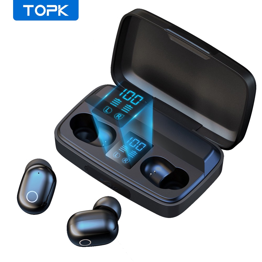 Tai Nghe TOPK T10 TWS Dạng Nhét Tai Kết Nối Bluetooth Không Dây Tích Hợp Micro Âm Thanh Sống Động Chất Lượng Cao