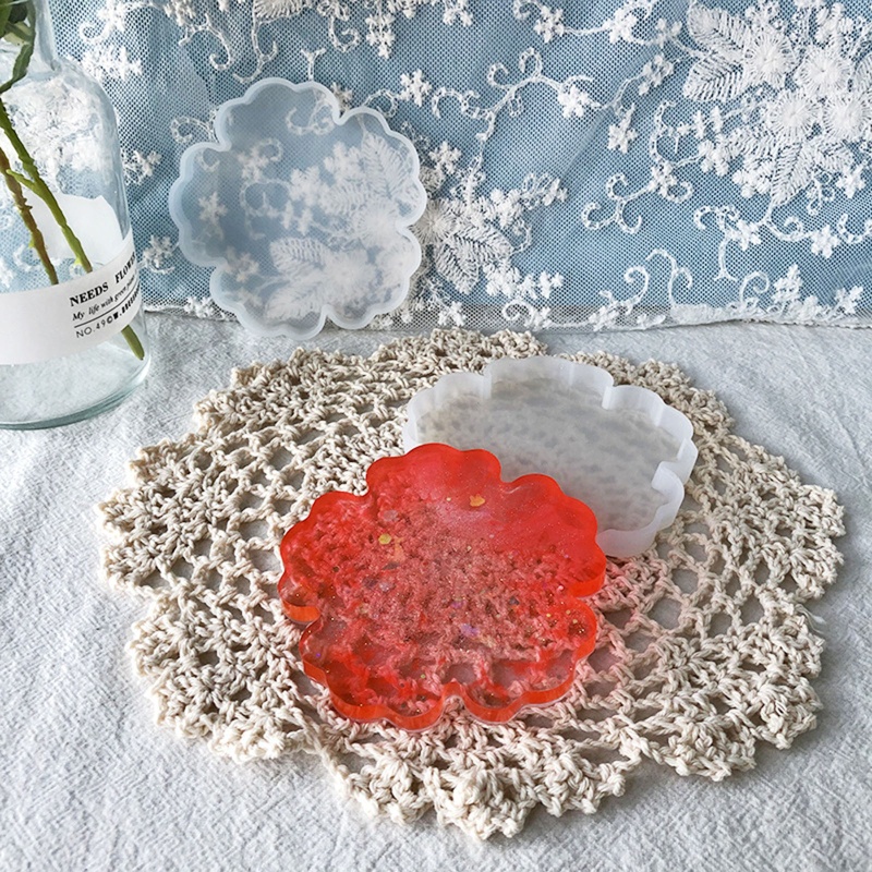 Sa Khuôn Làm Đế Lót Ly Hình Cánh Hoa Pha Lê Epoxy Độc Đáo diy