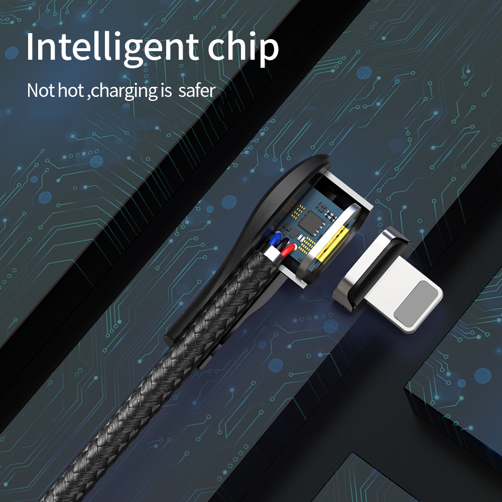 Quick Charge 90 Degree Elbow Magnetic Cable 3A Fast Charging Micro USB Type C Cable USB-C Cable
