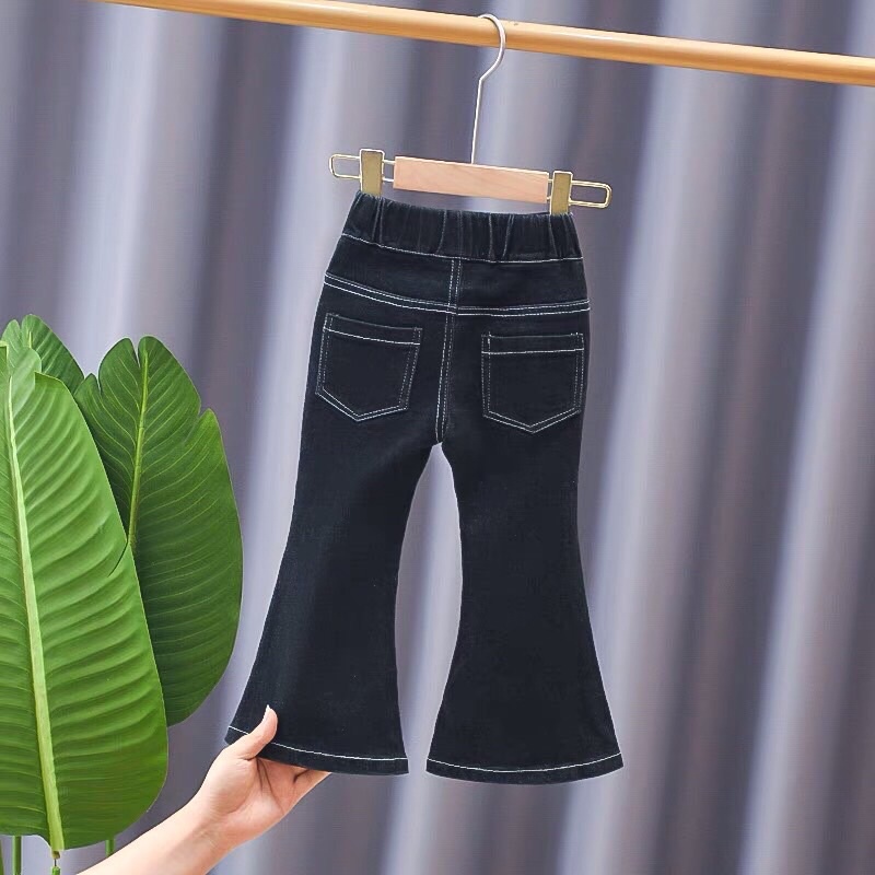 Quần bò loe cho trẻ em 8-22kg , mẫu loe trơn cho bé gái