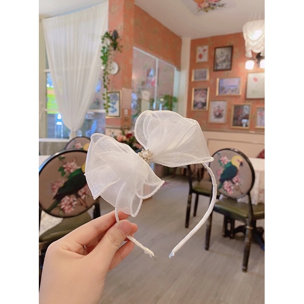 CÀI TÓC 3 TẦNG VOAN TRẮNG CHO BÉ PHONG CÁCH ĐIỆU ĐÀ