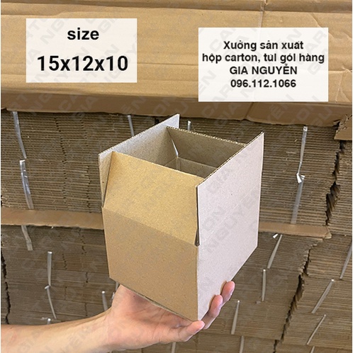 20 hộp carton 15x12x10 thùng bìa cứng gói hàng mỹ phẩm, đồ trang trí Gia Nguyễn
