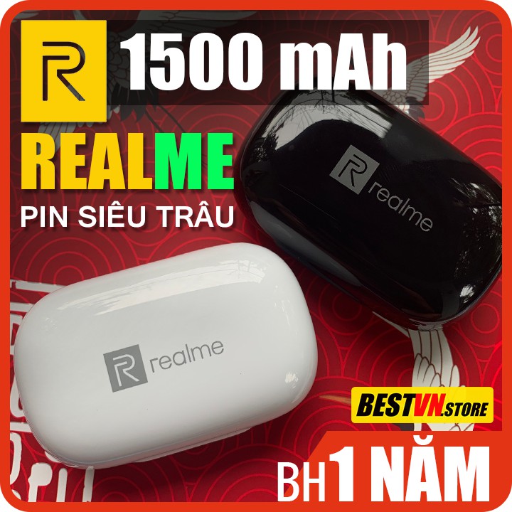 [PIN SIÊU TRÂU] Tai Nghe REALME Pin 1500 mAh Sạc Dự Phòng, Âm Thanh Hay, Thiết Kế Cao Cấp Có Đèn Báo LED