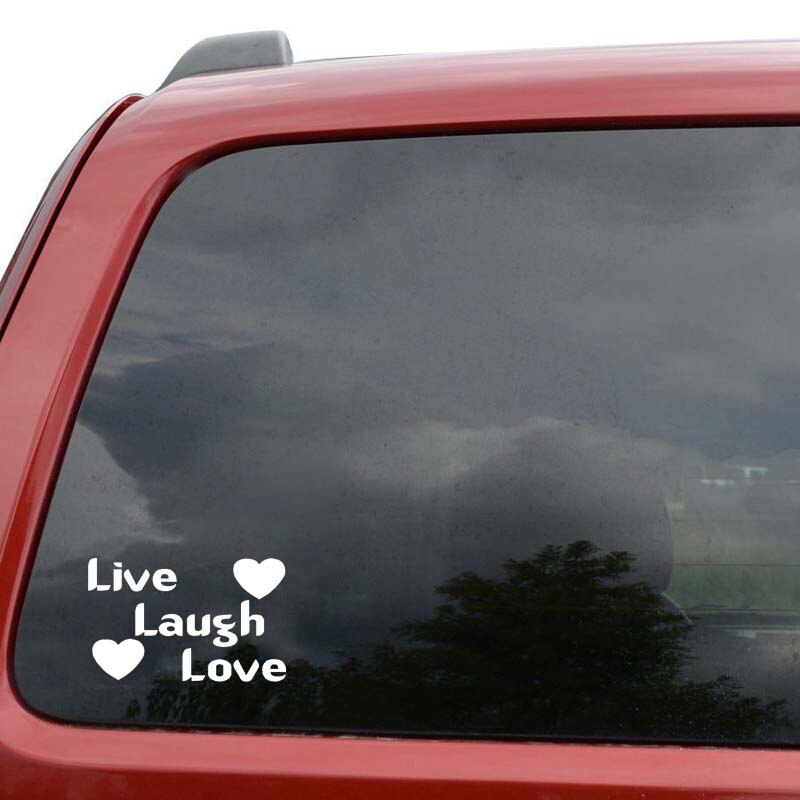 Đề can vinyl Live Laugh Love 15.5CM*9.7CM chống thấm nước độc đáo trang trí xe hơi