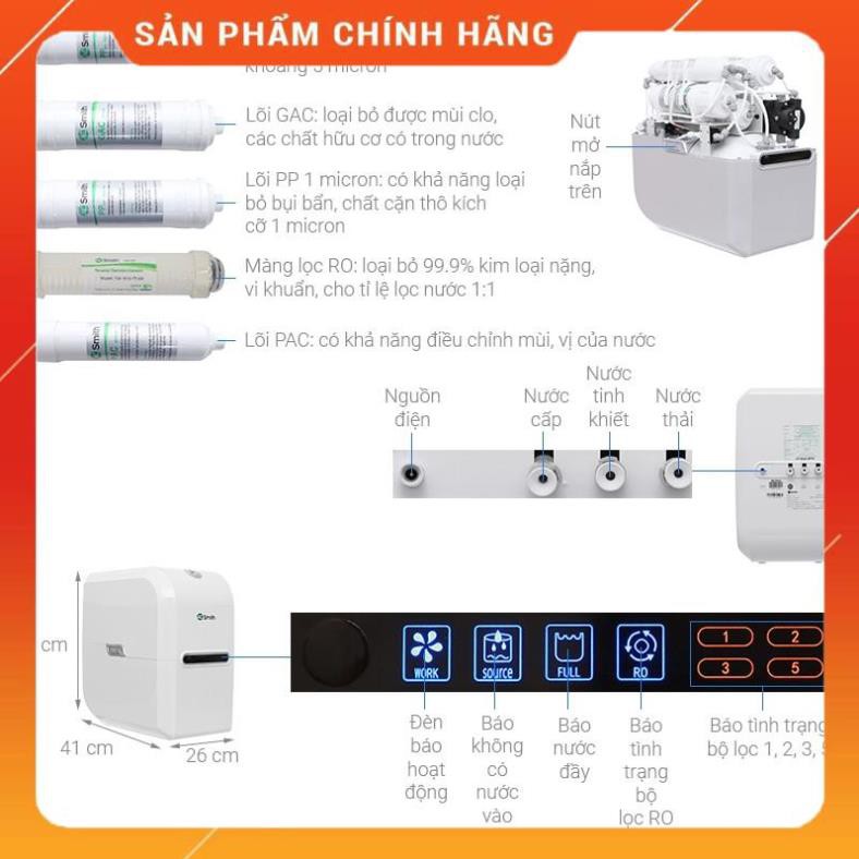 Máy lọc nước AOSmith RO AR75-A-S-1E, đèn led cảnh báo, hiển thi, iRO-ESM, vòi nước sang trọng