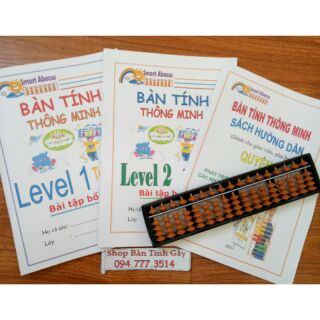 Bàn tính soroban dài 17 cột nâu tặng tài liệu hướng dẫn và thực hành cho bé