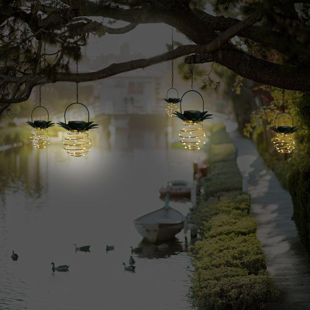 Đèn Led Treo Trang Trí Sân Vườn Hình Quả Dứa Chống Nước Chạy Năng Lượng Mặt Trời Hiệu Kat1