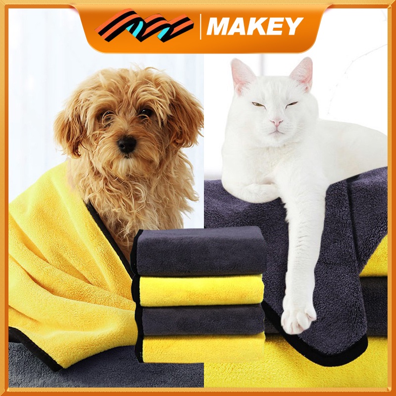 Makey Khăn tắm cho thú cưng, khăn tắm siêu thấm hút, mềm mại, vải sợi nhỏ cao cấp