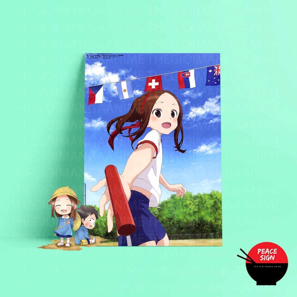 Tấm postER giấy 260gsm in hình Karakai Jouzu no Takagi-san NHẤT QUỶ NHÌ MA, THỨ BA TAKAGI-SAN