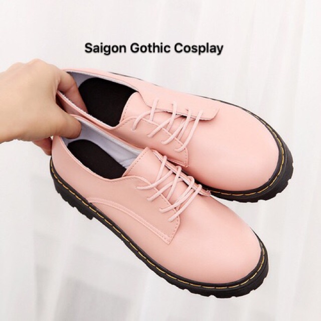 Giày boot da cổ thấp oxford cosplay | BigBuy360 - bigbuy360.vn