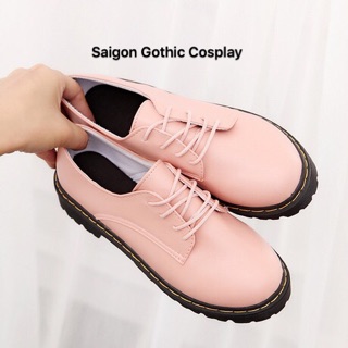 Giày boot da cổ thấp oxford cosplay